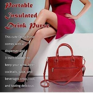 Primeware Red Crocodile Skin Drinks Bag 8222-RD